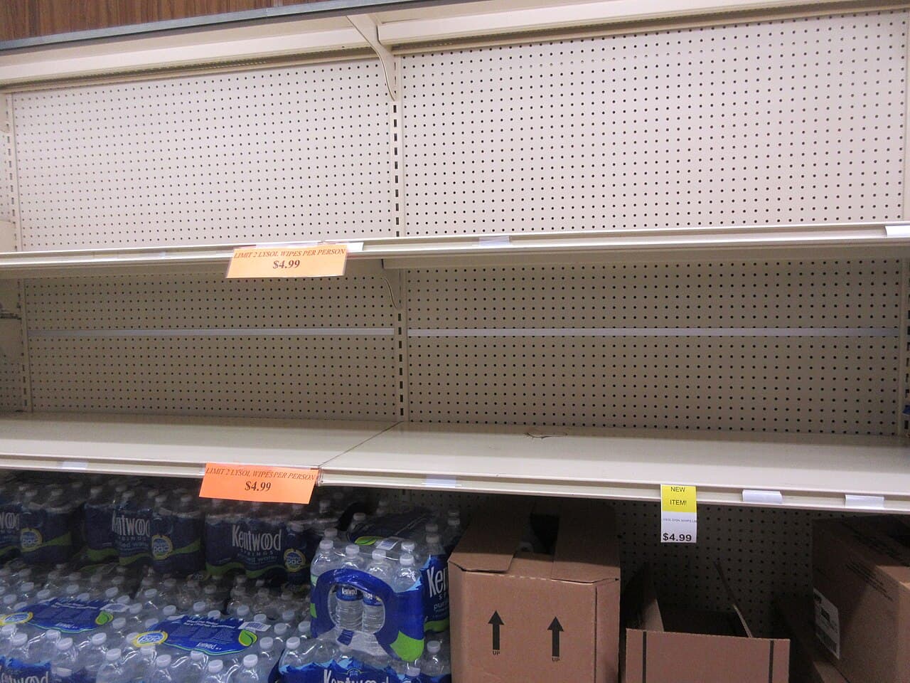 Empty medicine pharmacy shelves showing unexpected stockouts