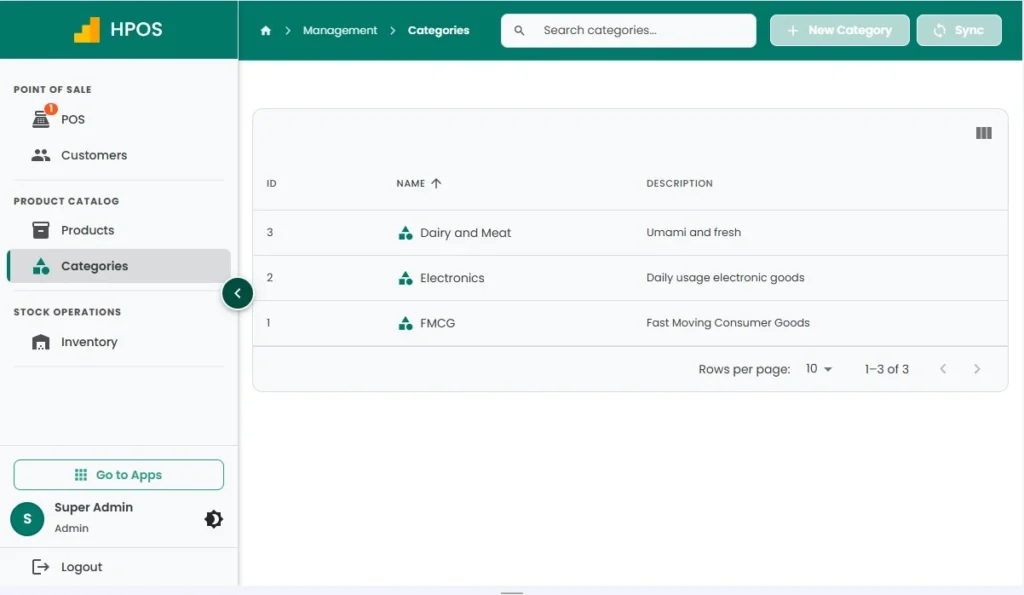 Hulm POS category managment